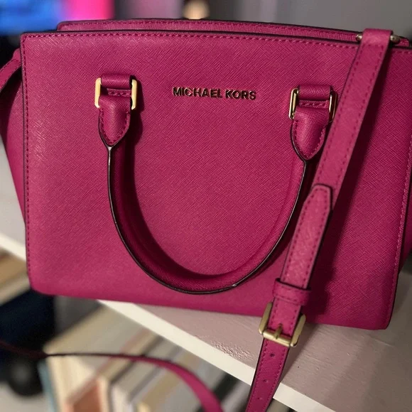 Michael Kors Fuchsia Satchel Bag - Picture 2 of 6